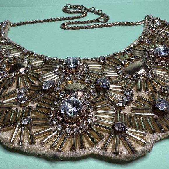 VINTAGE RHINESTONE BIB NECKLACE - Picture 4 of 5